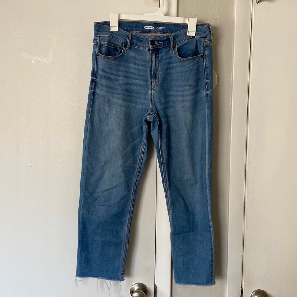 Old Navy Medium Wash Straight Leg Ankle Jean, 10